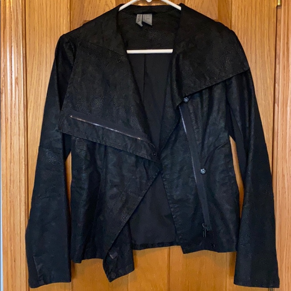 H&M Divided black faux suede leather jacket